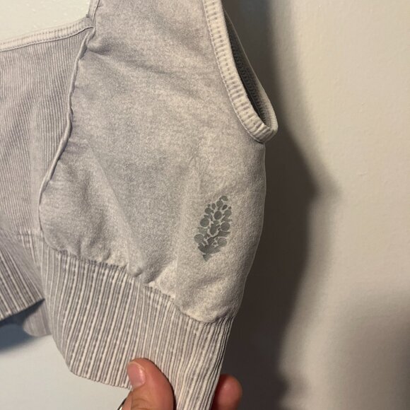 Free People Movement Gray Ribbed Crop Tank Top – Women’s M/L - Picture 2 of 4